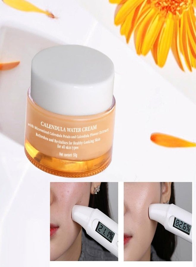 Grospe Calendula Face Cream Facial Moisturizer for Dry Skin Refreshing Water Cream Long-Lasting Hydration Oil Control Cream Nourishing Face Moisturizer for Women,1.76 Oz - Image 4